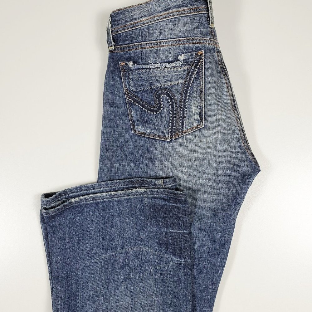 Citizens Of Humanity (CoH) Ingrid 002 Distressed Flare Jeans Sz 27 - Picture 9 of 12